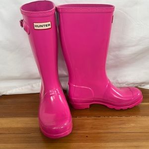 Girls hot pink hunter boots size 4